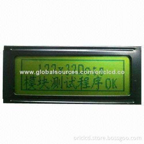 STN Yellow Green 122 x 32 Pixels Graphics LCD Module with LED Backlight (Parallel Interface)